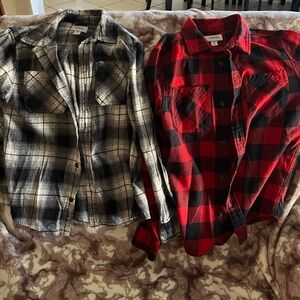 Sonoma Kids Plaid Button Down Shirts - Black and Red